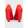 Red matte leather shoes