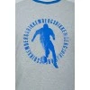Gray men's T-shirt with blue print
