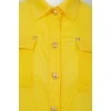 Yellow shirt with golden buttons