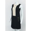 Black and beige sleeveless zip dress with tag