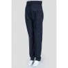 Navy blue high waist trousers with pockets