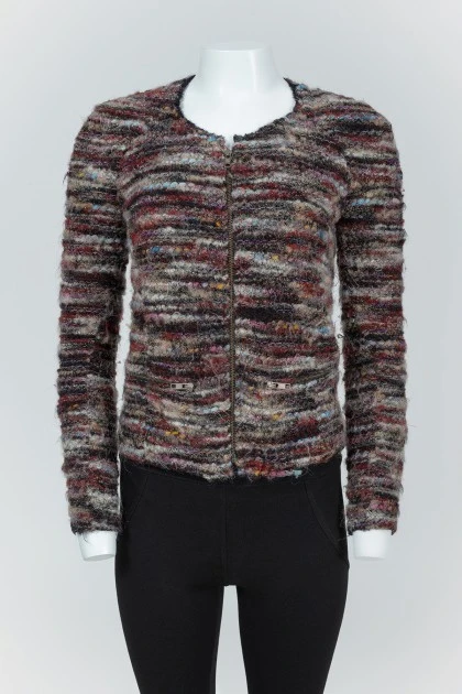 Tweed multicolour zip jacket