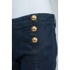 Dark blue jeans with golden buttons-semi