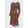 Multicolored viscose dress fitted with a pattern