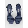 Dark blue stilettos with rhinestones