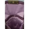 Purple handbag with lacquered inserts