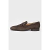 Men's brown suede loafers