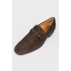 Men's brown suede loafers
