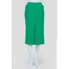 Dense green skirt with a slot