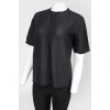 Black top straight cut with short sleeve