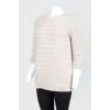Beige Horizontal Knitted Sweater