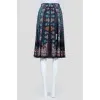 Black Midi Skirt with Flower Print
