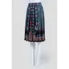 Black Midi Skirt with Flower Print