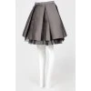 Gray multilayer skirt-coal