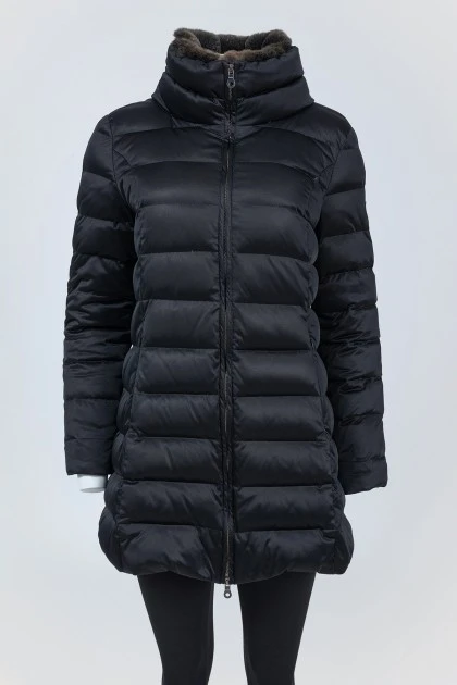 Quilted black down jacket