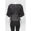 Silk blouse with leather back