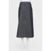 Denim skirt with cuts with tag