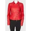 Red leather jacket with silver fittings