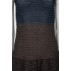 Sleeveless dress in blue-brown