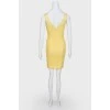 Yellow lace sleeveless dress