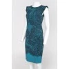 Emerald dress with lace print