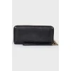 Black leather wallet with lightning