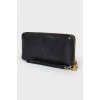 Black leather wallet with lightning