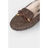Insulated brown moccasins