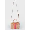 Leather bag with bright decor