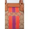 Leather bag with bright decor
