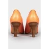 Orange leather shoes