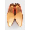 Orange leather shoes