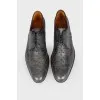 Men's dark green leather shoes