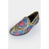 Leather multi -colored loafers