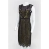 Black lace dress with yellow lining