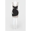 Black and white lace zipper dress