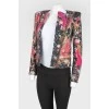 Multicolored floral zipper jacket