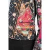 Multicolored floral zipper jacket
