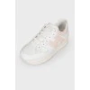 White soft pink inserts sneakers