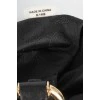 Black suede gold hardware bag
