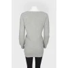 Gray cashmere sweater with a deep neckline