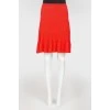 Red high-waisted skirt