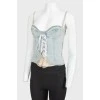 Jeans corset top on lacing