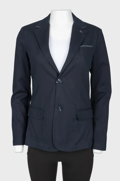 Teenage jacket in navy blue with a tag