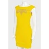 Tight yellow rhinestones dress