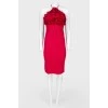 Knitted tie dress with ruffles