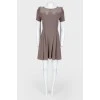 Wool lace short sleeves dress