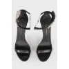 Black decorative heart sandals