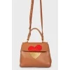 Red -colored bag with heart