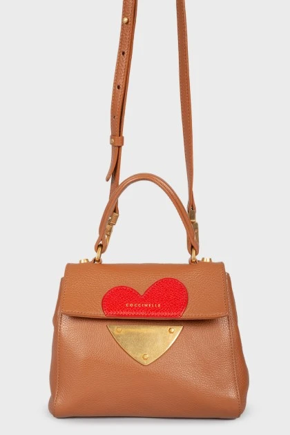 Red -colored bag with heart